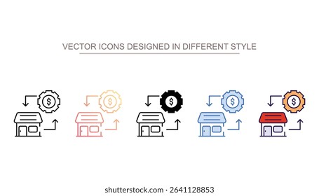 Asset Utilization icon design with white background stock illustration