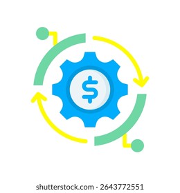 Ícone de utilização de ativos Ilustração plana de vetor