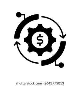 Ilustração do vetor de glifo do ícone Utilização de ativos