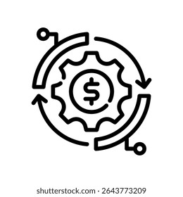 Ícone de Utilização de Ativo - Ilustração do Vetor de Linha