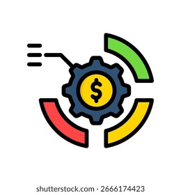 Asset Utilization Icon Lineal Color Vector Illustration