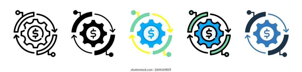 Ícone de utilização de ativos Ilustração de vetor de vários estilos