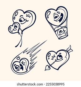Asset Valentine gift vector outline art