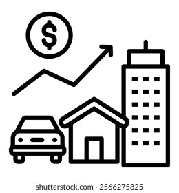 Asset Valuation Icon Element For Design
