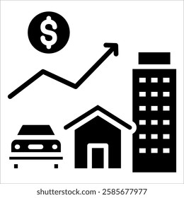 Asset Valuation Icon Element For Design