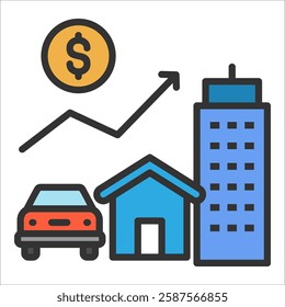 Asset Valuation Icon Element For Design