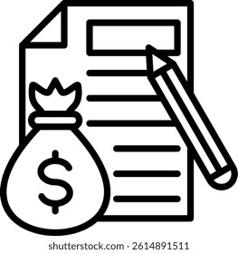 Asset Valuation Icon Line Vector Illustration
