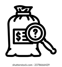 Icon-Vektorgrafik der Vermögensbewertungslinie. Zeichen für die Bewertung von Vermögenswerten. isoliertes Kontursymbol