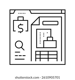 asset valuation line icon vector. asset valuation sign. isolated contour symbol black illustration