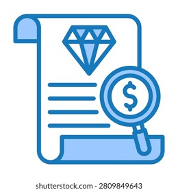 Asset Value Icon Blue Dualtone Design Vector Illustration