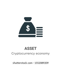 Asset vector icon on white background. Flat vector asset icon symbol sign from modern cryptocurrency economy and finance collection for mobile concept and web apps design.