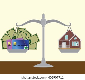 asset vs versus compare money cash illustration