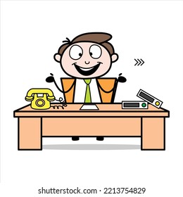 asset of a young businessman cartoon character doing his homework