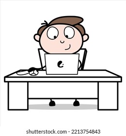 asset of a young businessman cartoon character who is focused on doing work