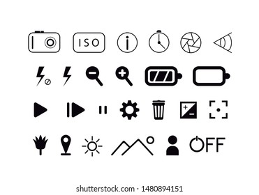 Assets Camera photography Menu, Icons Vector