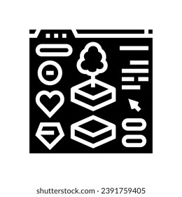 assets game development glyph icon vector. assets game development sign. isolated symbol illustration