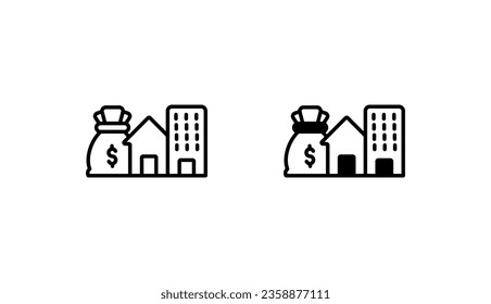 Assets icon design with white background stock illustration
