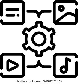 Vector de ilustración de icono de línea de activos