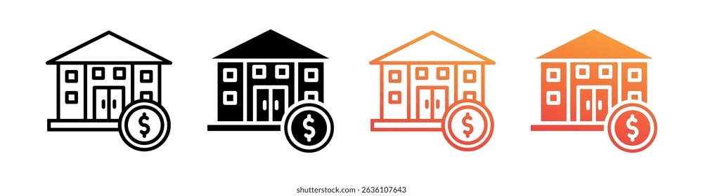 Conjunto de ícones de vários estilos de ativos - vetor