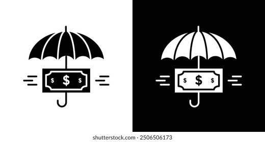 assets protection icon Flat vector set outline