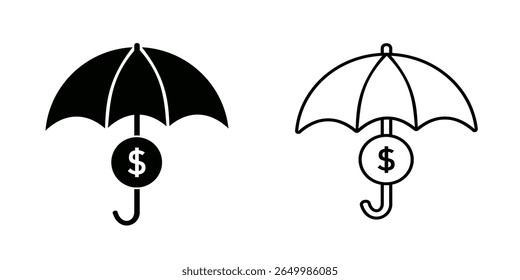 Assets protection set icon isolated on white background.