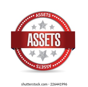 assets seal illustration design over a white background