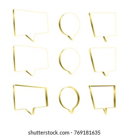 Assets of speaking labels with different shape and yellow edge