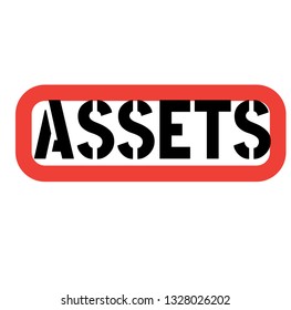 assets stamp on white background. Sign label sticker.
