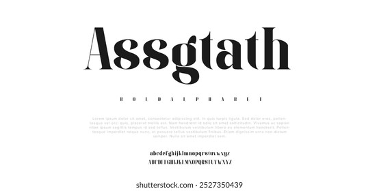 Atributo Letras alfabeto elegantes logotipo de fonte. Tipografia de luxo clássico lettering serif italic fontes decorativo casamento vintage retro logos. ilustração vetorial