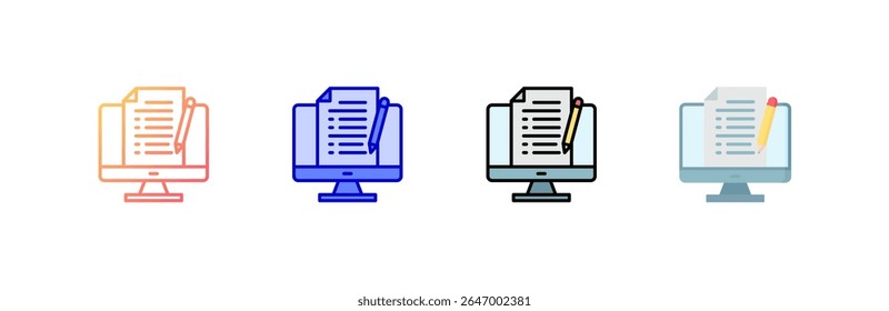 Assigment Icon set multiple style collection