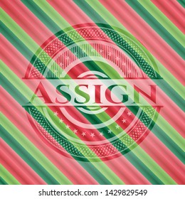 Assign christmas colors emblem. Vector Illustration. Detailed.