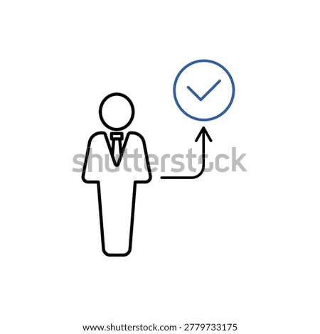 Assign icon, isolated on white background.