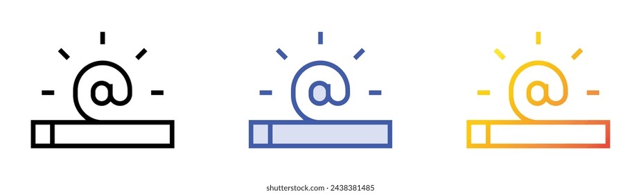 assign icon. Linear, Blue Fill and Gradient Style Design Isolated On White Background