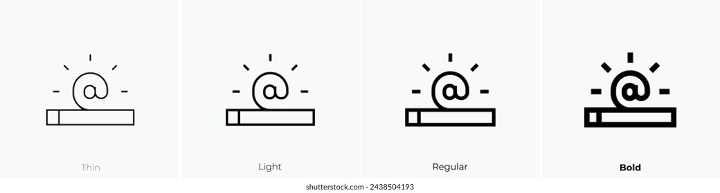 assign icon. Thin, Light Regular And Bold style design isolated on white background