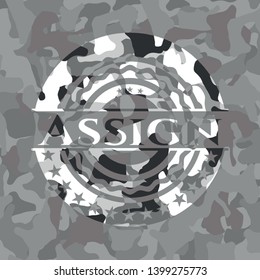 Assign on grey camo pattern