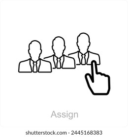 Assign and user icon concept