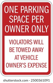 Señal y etiquetas de estacionamiento asignadas