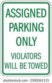 Señal y etiquetas de estacionamiento asignadas
