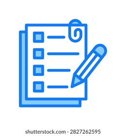 Assignment blue icon Vector Illustration