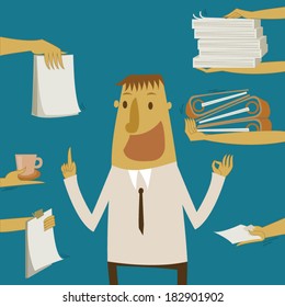 a lot of assignment but businessman still happy