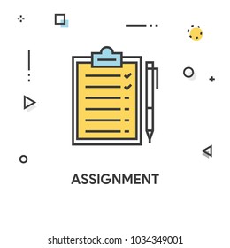 Assignment Colored Line Icon