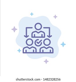 Assignment, Delegate, Delegating, Distribution Blue Icon on Abstract Cloud Background