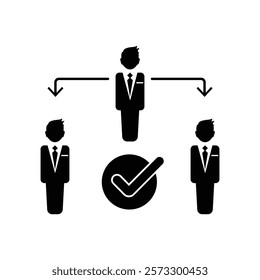 Assignment, Delegate, Delegating, Distribution Business glyph icon. assistant group management. team work transfer job communication Logo solid