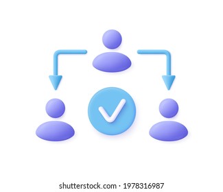 Assignment, Delegating, Distribution Icon. 3d vector illustration.