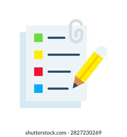 Assignment flat icon Vector Illustration