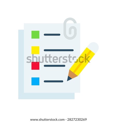 Assignment flat icon Vector Illustration