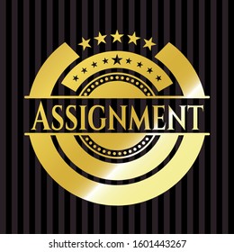 Assignment golden emblem. Vector Illustration. Detailed.