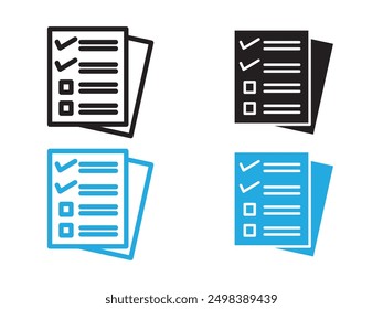 Assignment icon black and white vector outline sign