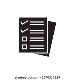 Assignment icon black and white vector outline sign