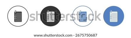 Assignment icon collection for app in black and blue colors